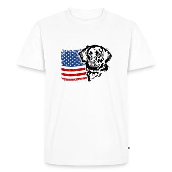 Stabjihoun Drapeau américain chien chiens Wilsigns - T-shirt Premium bio Homme - blanc - Devant - Nico (187cm)