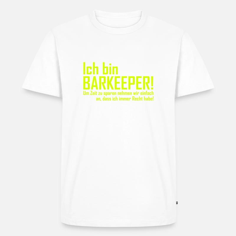 ich bin barkeeper - Männer Premium Bio T-Shirt - Weiß