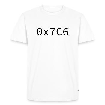 1990 Hexadécimal - T-shirt Premium bio Homme - blanc - Devant - Nico (187cm)