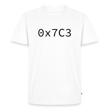 1987 Hexadécimal - T-shirt Premium bio Homme - blanc - Devant - Nico (187cm)
