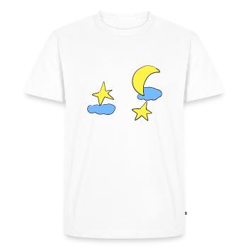 nuages étoiles lune ciel nuit - T-shirt Premium bio Homme - blanc - Devant - Nico (187cm)