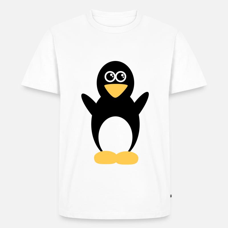 Pinguin - Männer Premium Bio T-Shirt - Weiß