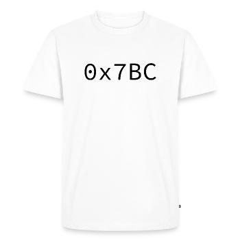1980 Hexadécimal - T-shirt Premium bio Homme - blanc - Devant - Nico (187cm)