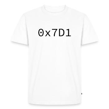2001 Hexadecimal - Men's Premium Organic T-Shirt - white - Front - Nico (187cm)