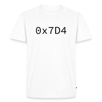 2004 Hexadécimal - T-shirt Premium bio Homme - blanc - Devant - Nico (187cm)