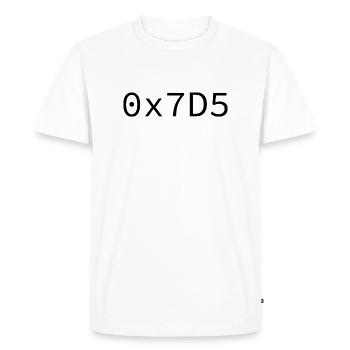 2005 Hexadécimal - T-shirt Premium bio Homme - blanc - Devant - Nico (187cm)