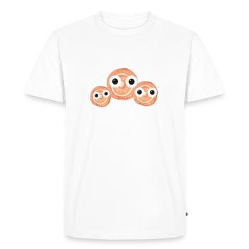 Biscuits, Biscuits, Famille, Trio - T-shirt Premium bio Homme - blanc - Devant - Nico (187cm)