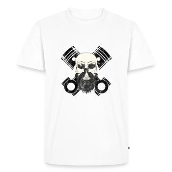Crâne Tuner Tuning voiture moto cadeau - T-shirt Premium bio Homme - blanc - Devant - Nico (187cm)