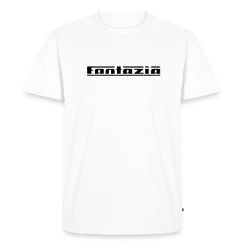 Fantazia Logo - Men's Premium Organic T-Shirt - white - Front - Nico (187cm)