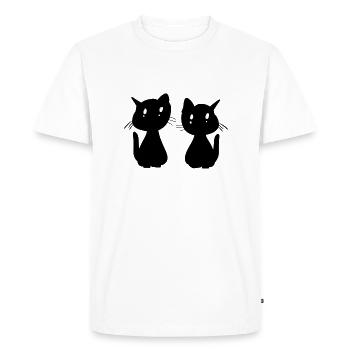 Chats Amis Animaux Mignon Animal De compagnie Dessin animé - T-shirt Premium bio Homme - blanc - Devant - Nico (187cm)