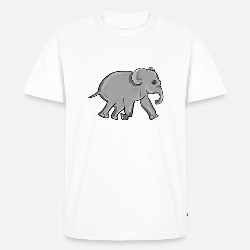 Tier Elefant Symbol Grau - Männer Premium Bio T-Shirt - Weiß