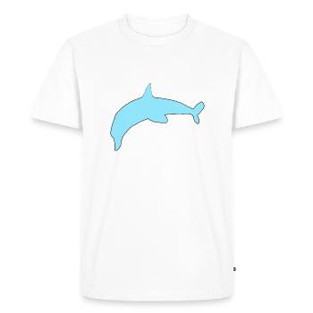 Symbole Dauphin Animal Bleu - T-shirt Premium bio Homme - blanc - Devant - Nico (187cm)