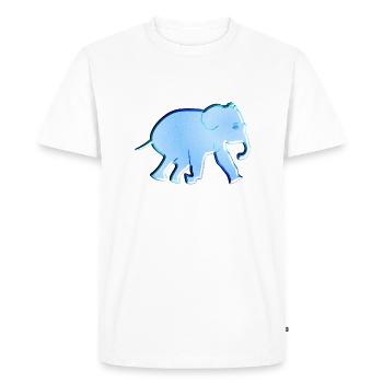 symbole éléphant bleu animal - T-shirt Premium bio Homme - blanc - Devant - Nico (187cm)