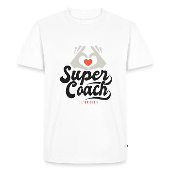 Super coach l unique cadeau coach entraineur - T-shirt Premium bio Homme - blanc - Devant - Nico (187cm)