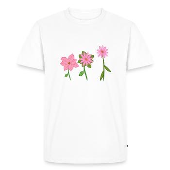 Three Flowers Symbol - Men's Premium Organic T-Shirt - white - Front - Nico (187cm)