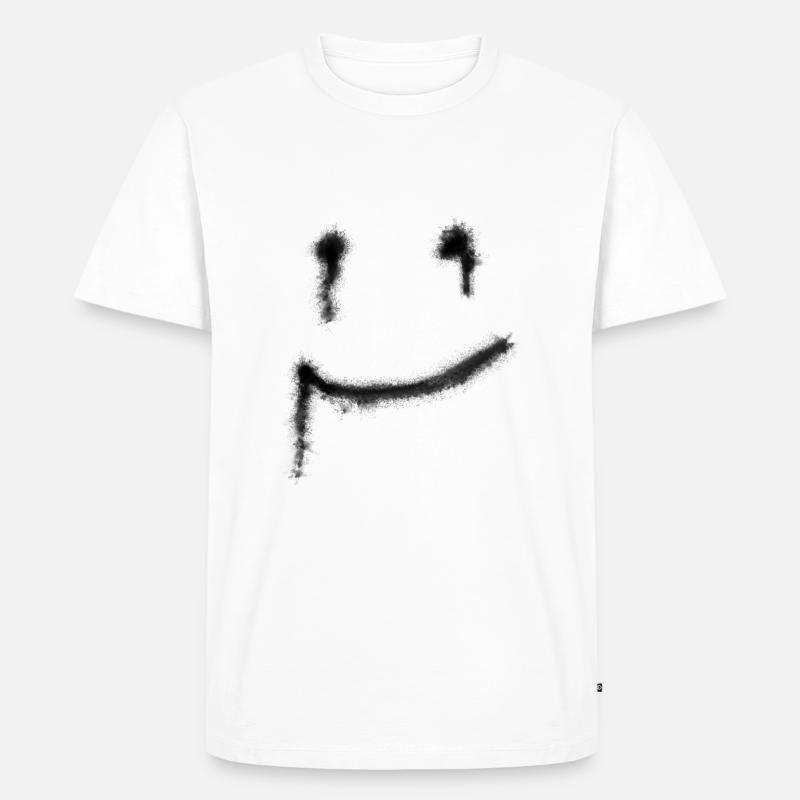 Smiley - Männer Premium Bio T-Shirt - Weiß