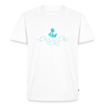 L’amour de la mer, Ahoy - T-shirt Premium bio Homme - blanc - Devant - Nico (187cm)