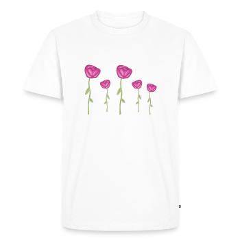 roses rose fleurs fleur plante - T-shirt Premium bio Homme - blanc - Devant - Nico (187cm)