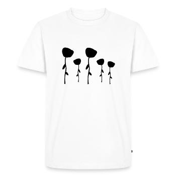 planter cinq fleurs de rose - T-shirt Premium bio Homme - blanc - Devant - Nico (187cm)