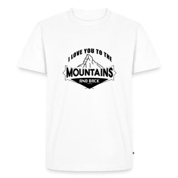 Love you To The Mountains Love Mountains Randonnée - T-shirt Premium bio Homme - blanc - Devant - Nico (187cm)