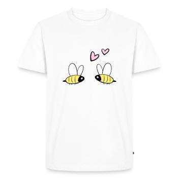 Les abeilles aiment les animaux de l’écosystème Couples d’abeilles - T-shirt Premium bio Homme - blanc - Devant - Nico (187cm)