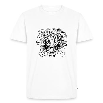 PASSION PIKE - Men's Premium Organic T-Shirt - white - Front - Nico (187cm)