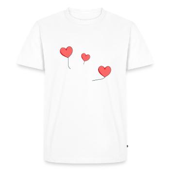 three hearts red balloon - Men's Premium Organic T-Shirt - white - Front - Nico (187cm)
