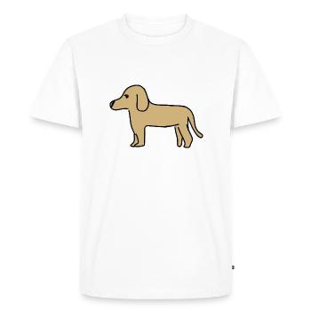 Dog animal symbol pet brown - Men's Premium Organic T-Shirt - white - Front - Nico (187cm)