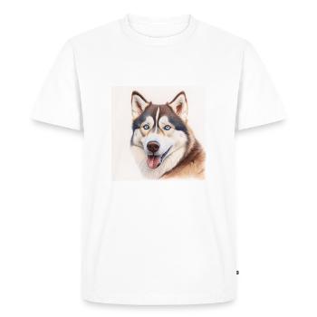 Husky - Men's Premium Organic T-Shirt - white - Front - Nico (187cm)