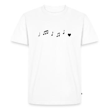 Heart music notes - Men's Premium Organic T-Shirt - white - Front - Nico (187cm)