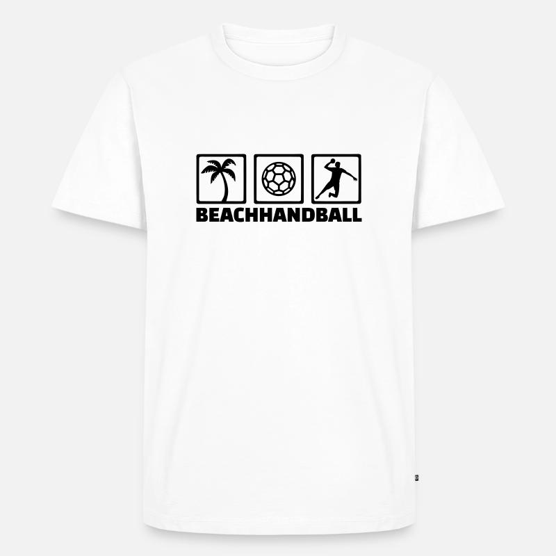 Beachhandball - Männer Premium Bio T-Shirt - Weiß