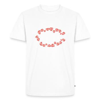 flowers tulips circle red - Men's Premium Organic T-Shirt - white - Front - Nico (187cm)
