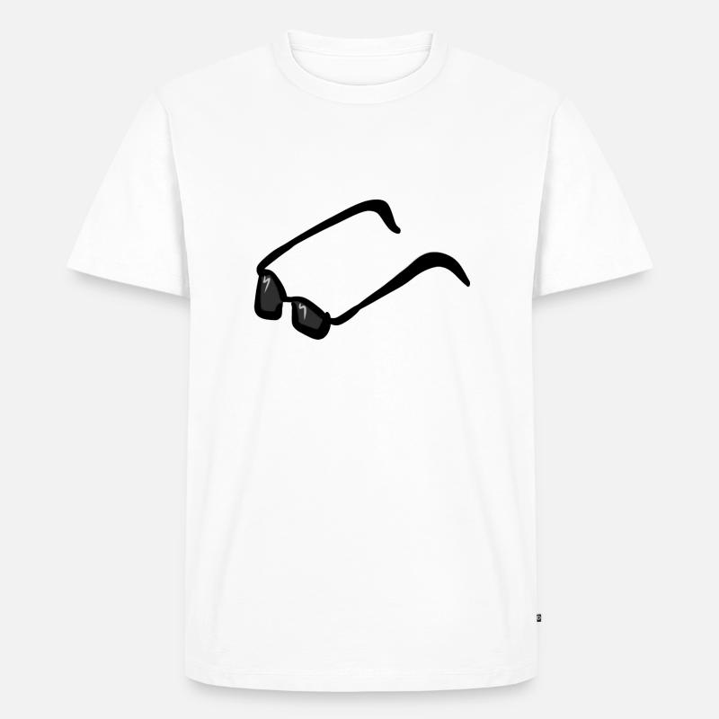 sonnenbrille brille nerd - Männer Premium Bio T-Shirt - Weiß