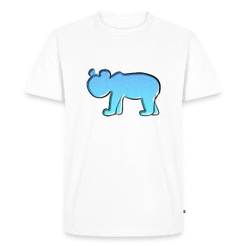 Symbole animal Ours bleu - T-shirt Premium bio Homme - blanc - Devant - Nico (187cm)
