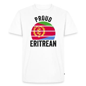Proud Eritrean | Érythrée Pavillon - T-shirt Premium bio Homme - blanc - Devant - Nico (187cm)