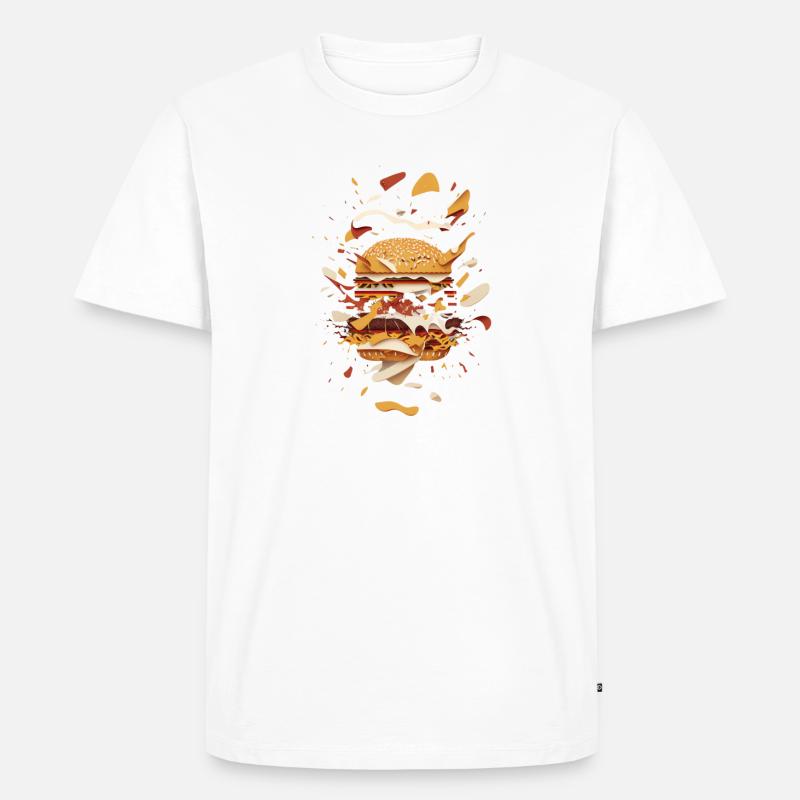 Burger Exploded | Dekonstruierter Burger - Männer Premium Bio T-Shirt - Weiß