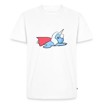 Licorne Animal Bleu Symbole Héros Fantastique - T-shirt Premium bio Homme - blanc - Devant - Nico (187cm)