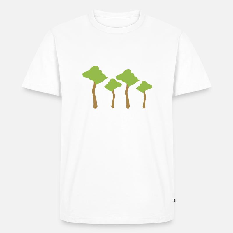 vier Bäume Baum Wald - Männer Premium Bio T-Shirt - Weiß