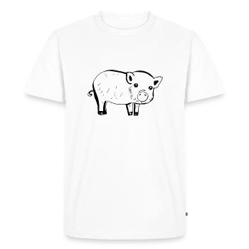 Symbole cochon animal bébé contraste - T-shirt Premium bio Homme - blanc - Devant - Nico (187cm)