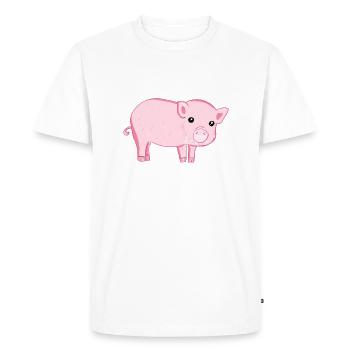 cute pink cartoon pig symbol animal - Men's Premium Organic T-Shirt - white - Front - Nico (187cm)