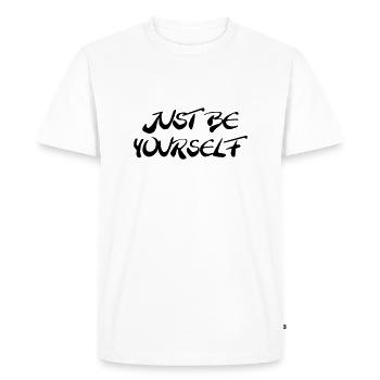 Just be yourself - T-shirt Premium bio Homme - blanc - Devant - Nico (187cm)