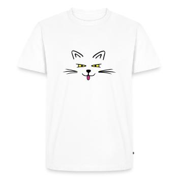 Funny cat - T-shirt Premium bio Homme - blanc - Devant - Nico (187cm)