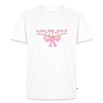 ligne de boucle fleurs roses ligne - T-shirt Premium bio Homme - blanc - Devant - Nico (187cm)