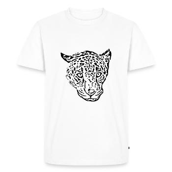 Leopard Black - Men's Premium Organic T-Shirt - white - Front - Nico (187cm)