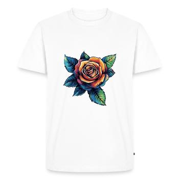 Rose - Men's Premium Organic T-Shirt - white - Front - Nico (187cm)