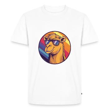 Camel Bande dessinée Cool Été - T-shirt Premium bio Homme - blanc - Devant - Nico (187cm)