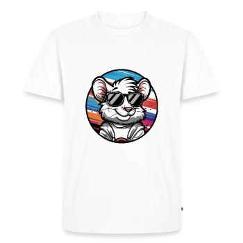 Mouse Comic Cool Summer - Men's Premium Organic T-Shirt - white - Front - Nico (187cm)