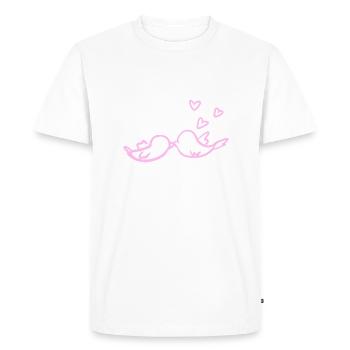 Couple Couple Animaux Oiseaux Oiseau - T-shirt Premium bio Homme - blanc - Devant - Nico (187cm)