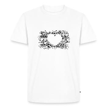 Points de modèle de cœur Forme d’amour - T-shirt Premium bio Homme - blanc - Devant - Nico (187cm)
