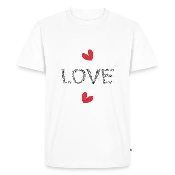LOVE. SAINT VALENTIN. EVJF. JE T'AIME. I LOVE YOU. - T-shirt Premium bio Homme - blanc - Devant - Nico (187cm)